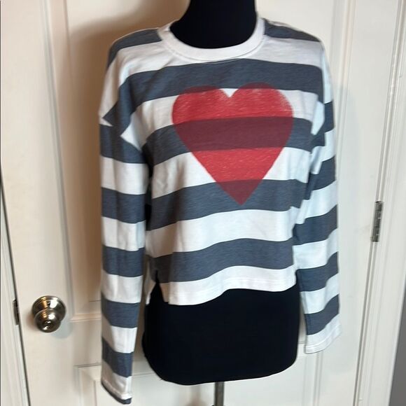 BNWT - SUNDRY HEART STRIPPED COTTON SWEATER - Picture 3 of 8